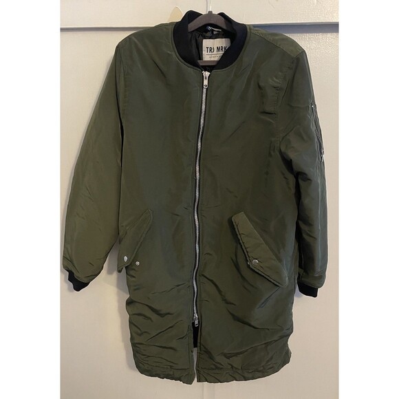 trdmrk Jackets & Blazers - TRDMRK Women GreenBomber Jacket Size Medium Full Zip Puffer Jacket